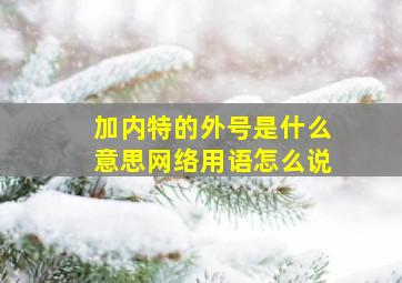 加内特的外号是什么意思网络用语怎么说