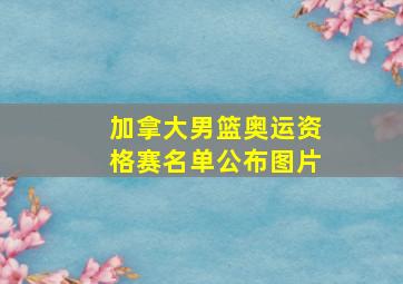 加拿大男篮奥运资格赛名单公布图片