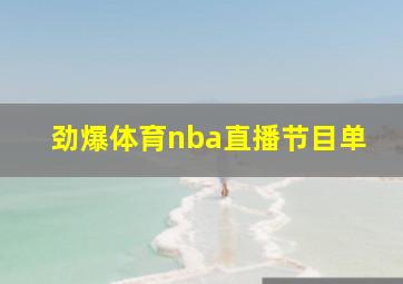 劲爆体育nba直播节目单