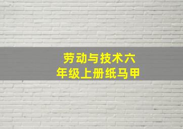 劳动与技术六年级上册纸马甲