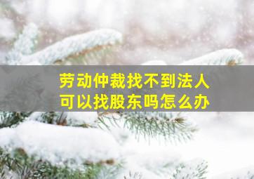 劳动仲裁找不到法人可以找股东吗怎么办