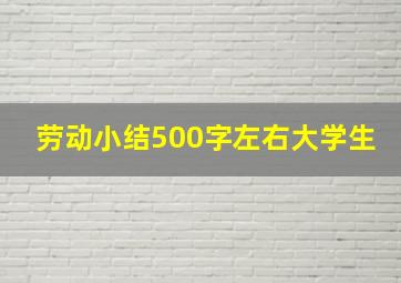 劳动小结500字左右大学生