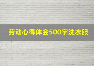 劳动心得体会500字洗衣服