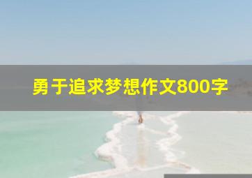 勇于追求梦想作文800字