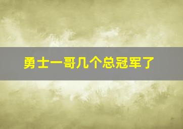 勇士一哥几个总冠军了