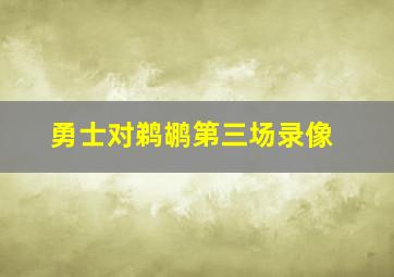 勇士对鹈鹕第三场录像