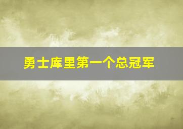 勇士库里第一个总冠军