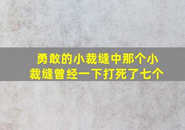 勇敢的小裁缝中那个小裁缝曾经一下打死了七个