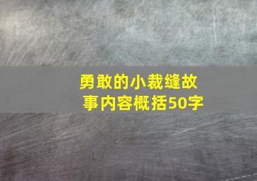 勇敢的小裁缝故事内容概括50字