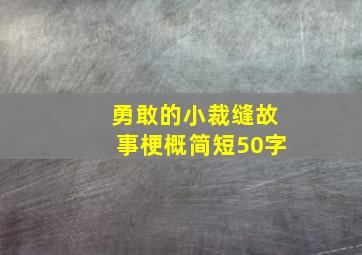 勇敢的小裁缝故事梗概简短50字