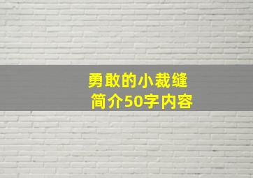 勇敢的小裁缝简介50字内容