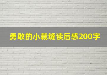 勇敢的小裁缝读后感200字