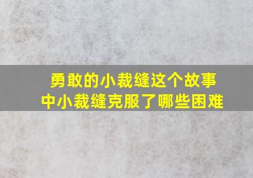 勇敢的小裁缝这个故事中小裁缝克服了哪些困难