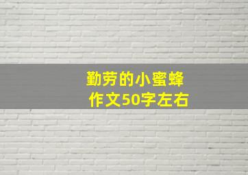 勤劳的小蜜蜂作文50字左右