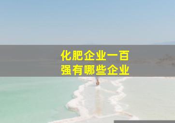 化肥企业一百强有哪些企业