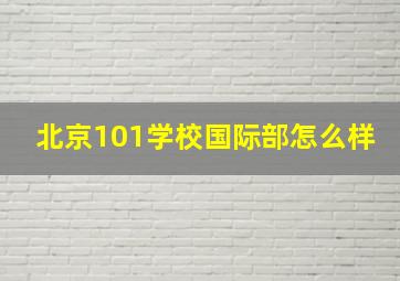 北京101学校国际部怎么样