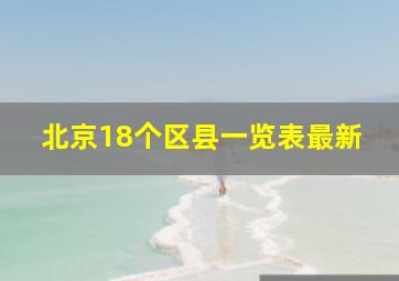 北京18个区县一览表最新