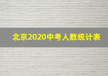 北京2020中考人数统计表