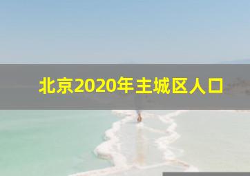 北京2020年主城区人口