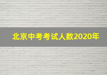 北京中考考试人数2020年