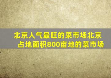 北京人气最旺的菜市场北京占地面积800亩地的菜市场