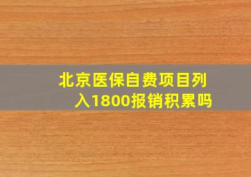 北京医保自费项目列入1800报销积累吗