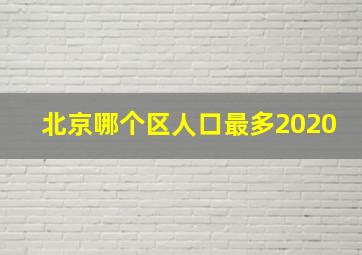 北京哪个区人口最多2020