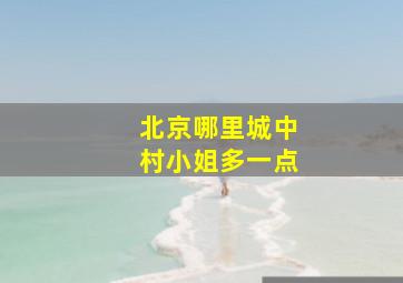 北京哪里城中村小姐多一点