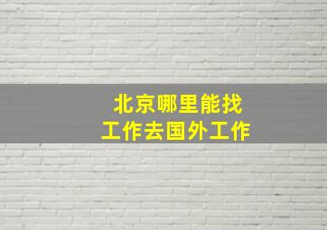 北京哪里能找工作去国外工作