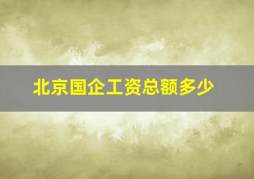 北京国企工资总额多少