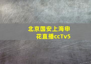 北京国安上海申花直播ccTv5