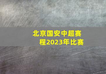 北京国安中超赛程2023年比赛