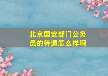 北京国安部门公务员的待遇怎么样啊