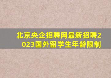 北京央企招聘网最新招聘2023国外留学生年龄限制