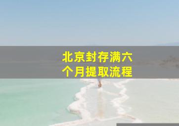 北京封存满六个月提取流程