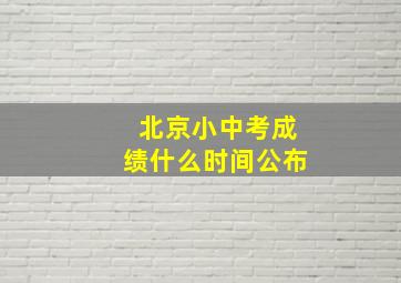 北京小中考成绩什么时间公布