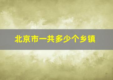 北京市一共多少个乡镇