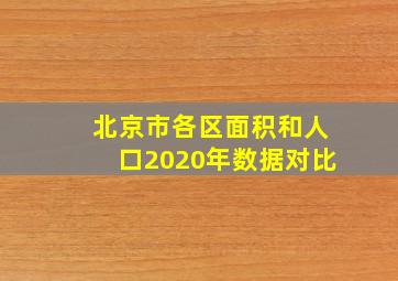 北京市各区面积和人口2020年数据对比