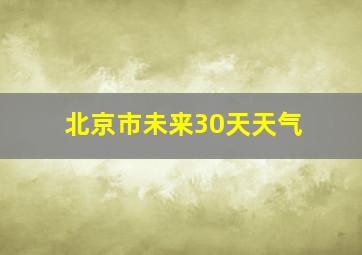 北京市未来30天天气