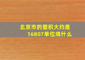 北京市的面积大约是16807单位填什么