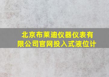 北京布莱迪仪器仪表有限公司官网投入式液位计