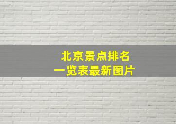 北京景点排名一览表最新图片