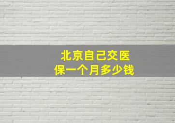 北京自己交医保一个月多少钱