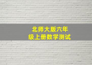 北师大版六年级上册数学测试