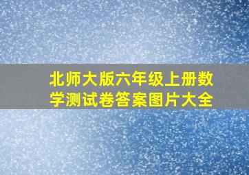 北师大版六年级上册数学测试卷答案图片大全