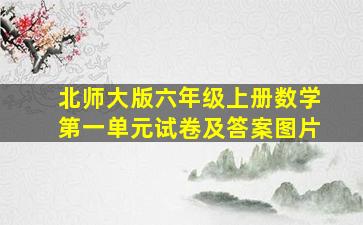 北师大版六年级上册数学第一单元试卷及答案图片