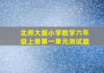 北师大版小学数学六年级上册第一单元测试题