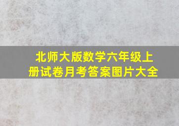 北师大版数学六年级上册试卷月考答案图片大全