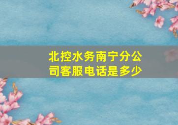 北控水务南宁分公司客服电话是多少