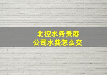 北控水务贵港公司水费怎么交